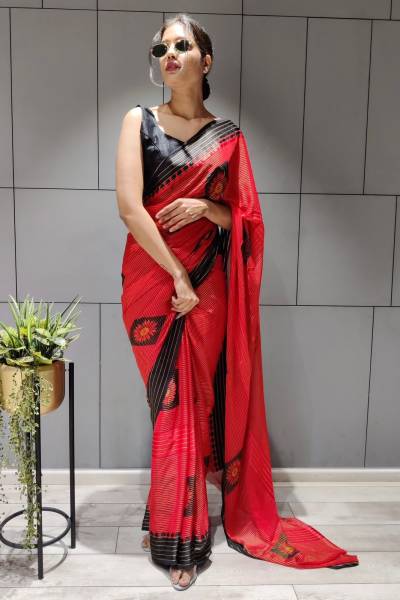 Kitkat By At Fancy Georgette Satin Saree Collection